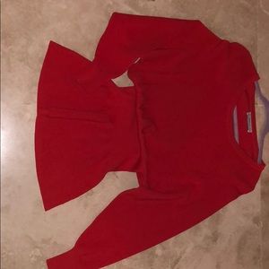 Zara Red loose fit sweater w/adjustable waist band